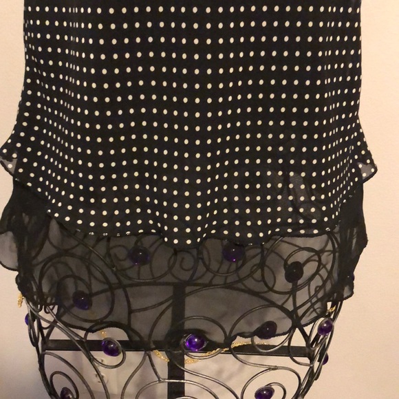 Black and white Polka Dot Halter Too size medium - Picture 4 of 8